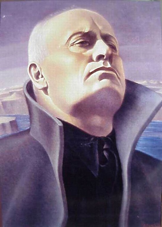 Plaques tableau en métal des phrases clés entendues dans Benito Mussolini mural 