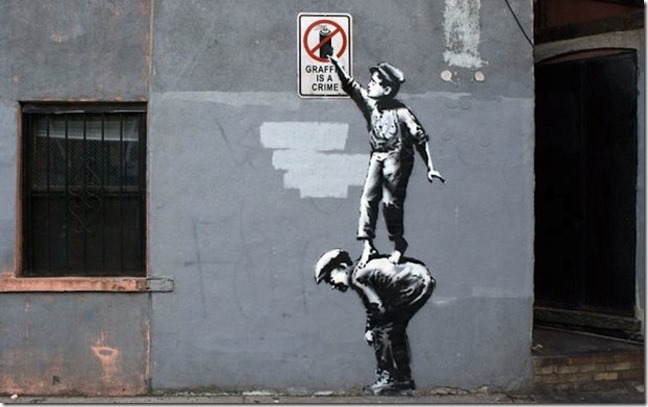 Banksy graffiti is a crime